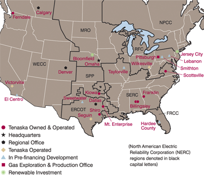 Tenaska U.S. Projects and Office Locations - click for full size