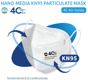 AireTrust Nano-media KN95 Particulate Mask with 4C Air BreSafe Filtration Material and Technology