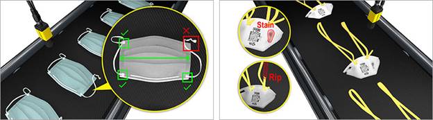 Face mask quality control inspection